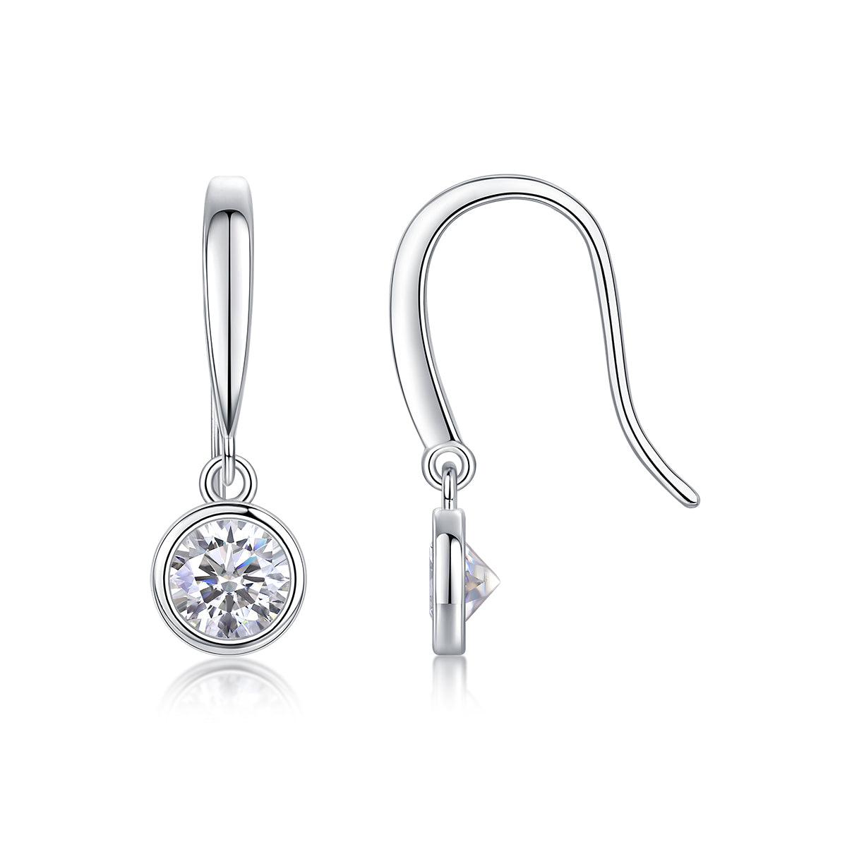 Classic Bezel-Set Moissanite Drop