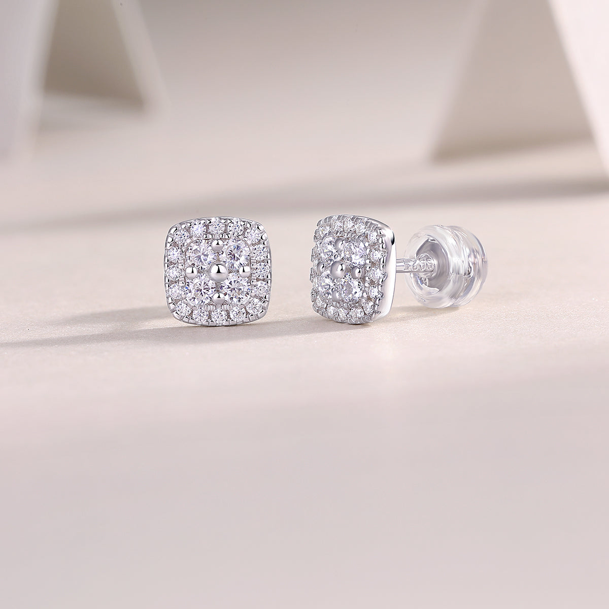 Aura Cushion Moissanite Studs
