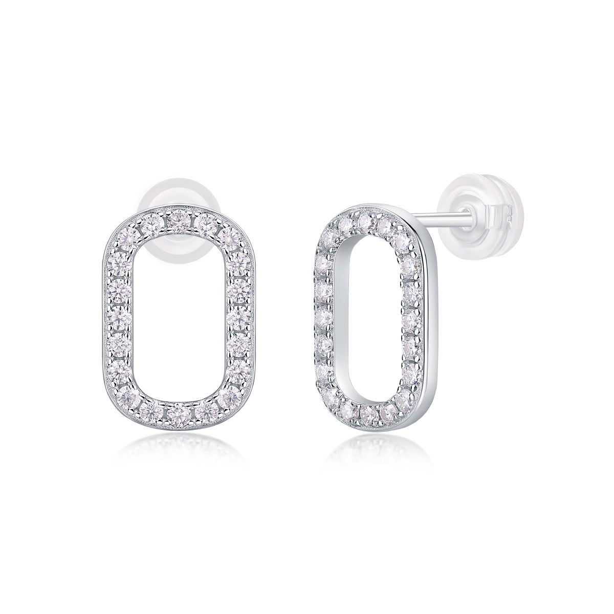 Elongated Oval Moissanite Studs