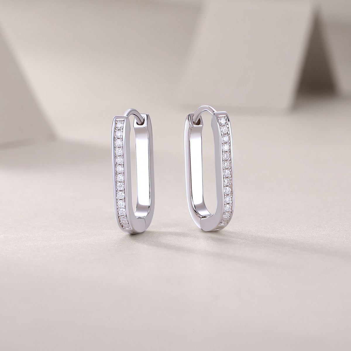 Ardena Linear Moissanite Hoops