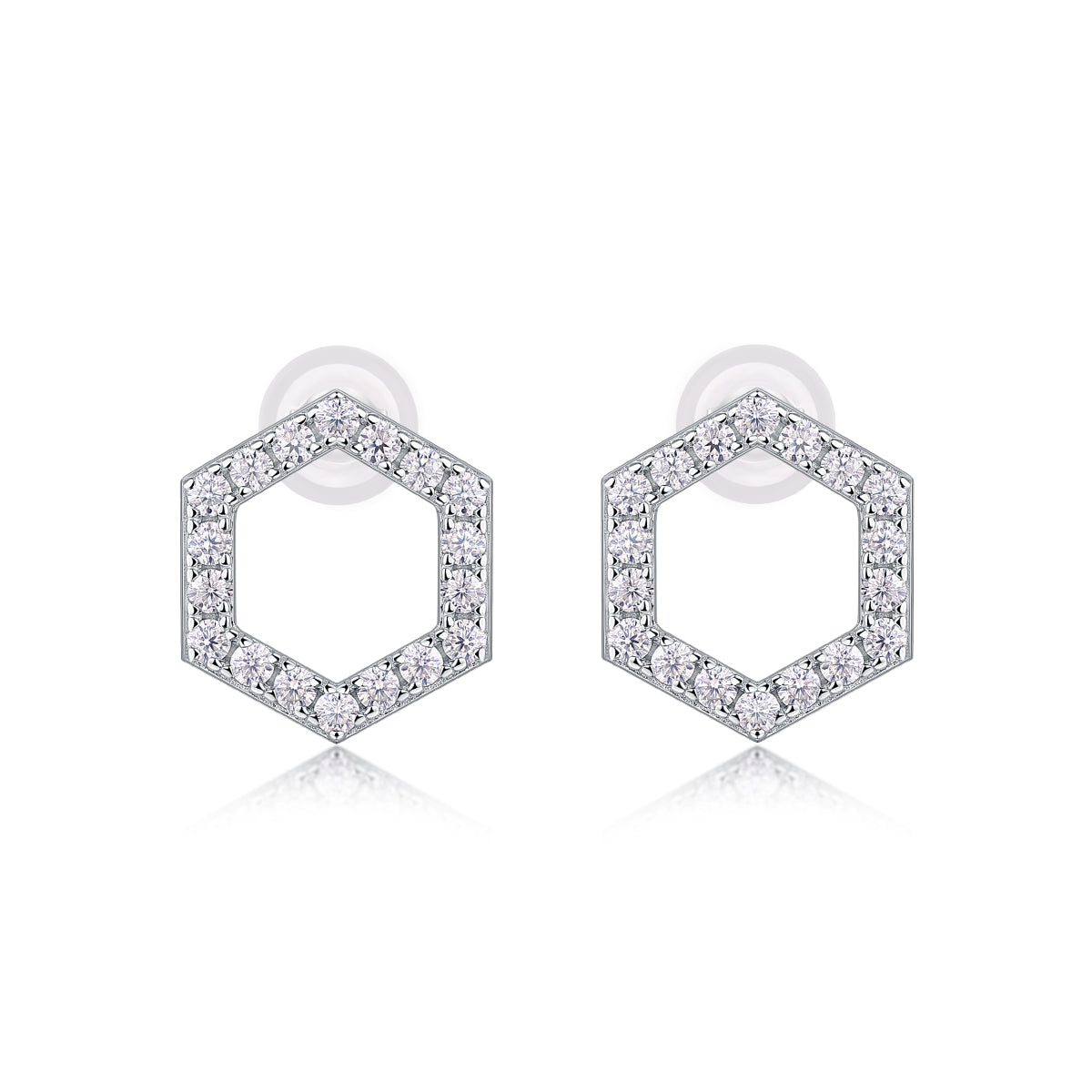 Pavé Hexania Moissanite Studs