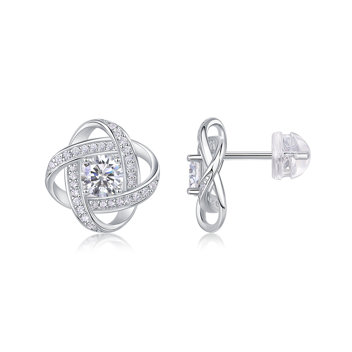 Infinite Weave Moissanite Studs