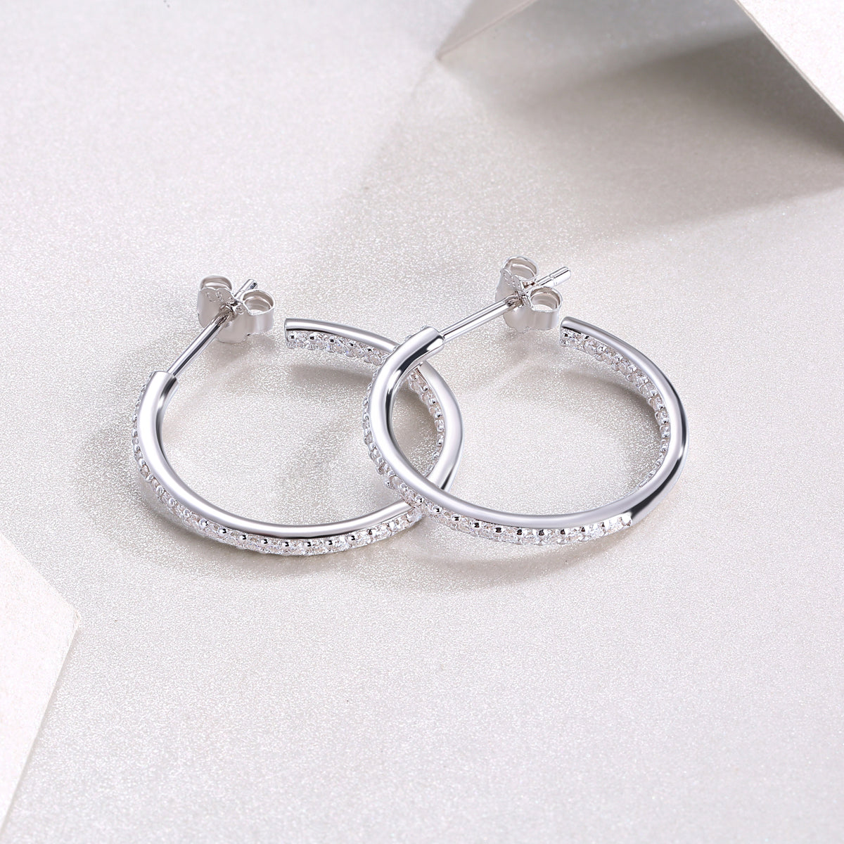 Lunara Pavé Moissanite Hoops