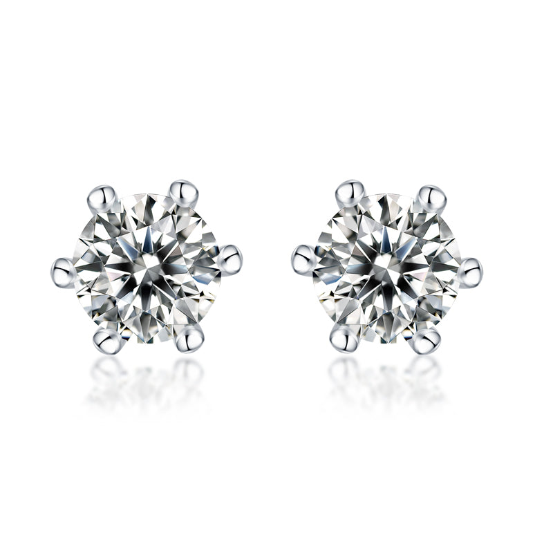 Classic Six-Prong Moissanite Studs