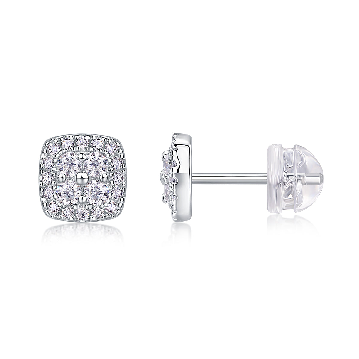 Aura Cushion Moissanite Studs