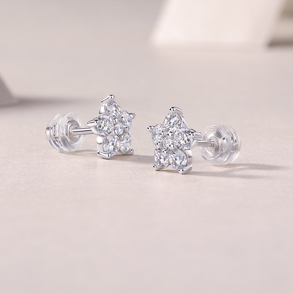 Fivefold Moissanite Studs