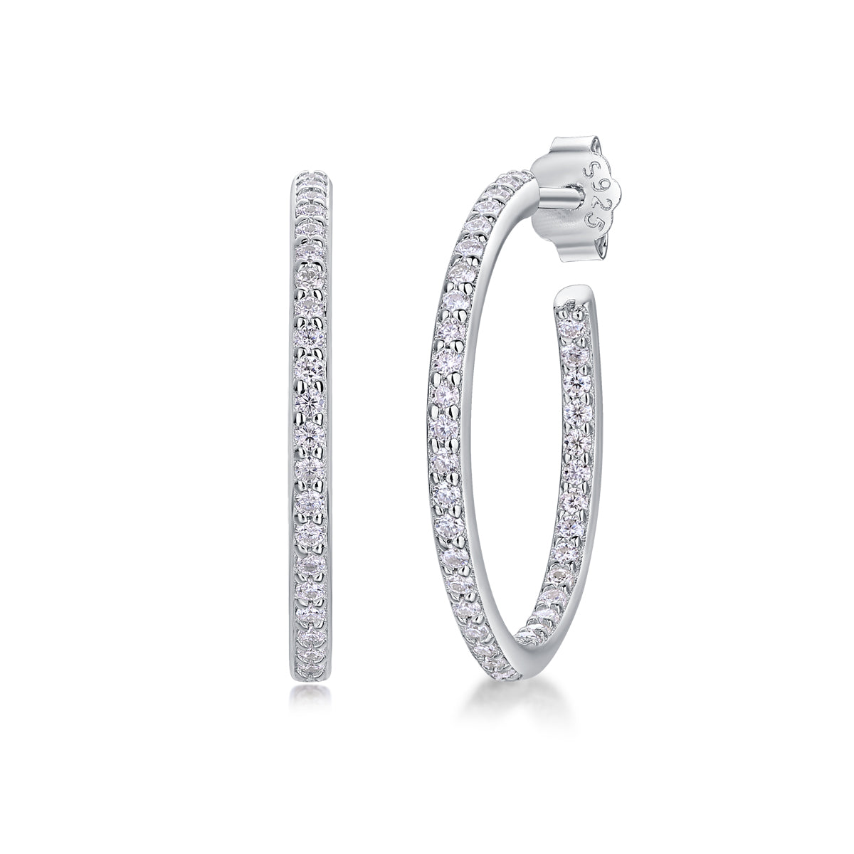 Lunara Pavé Moissanite Hoops