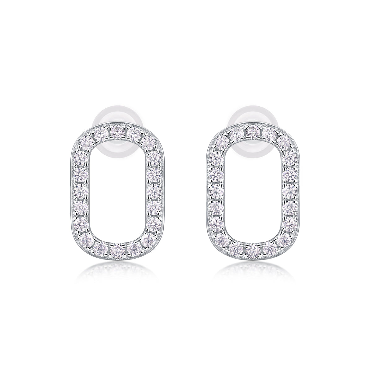 Elongated Oval Moissanite Studs