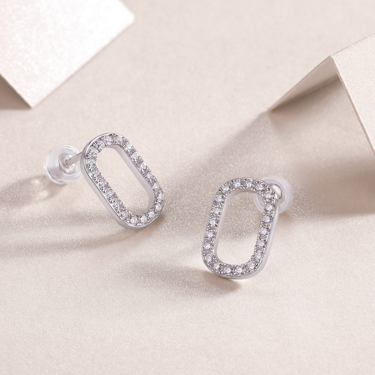 Elongated Oval Moissanite Studs