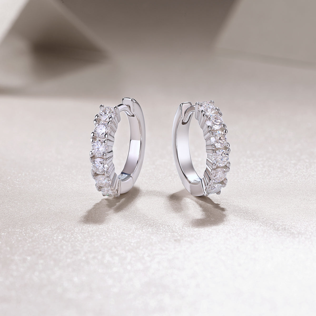 Nova Crest Moissanite Huggie Hoops