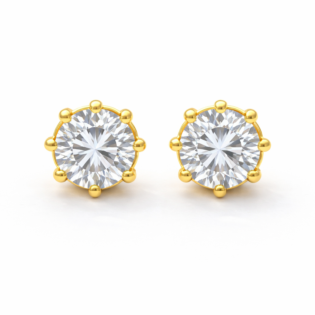Crown Solitaire Studs