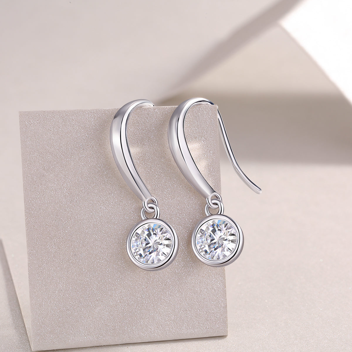 Classic Bezel-Set Moissanite Drop