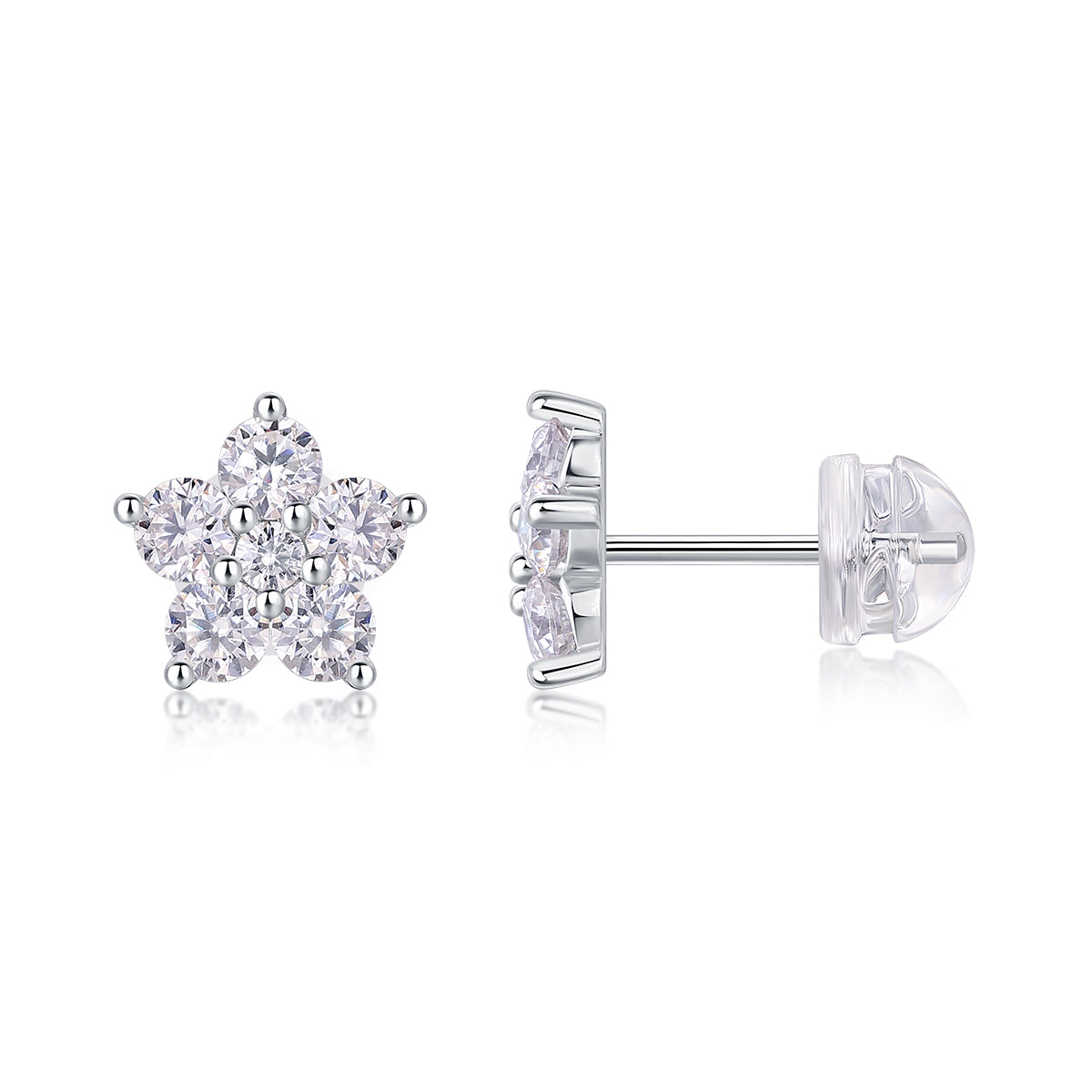 Fivefold Moissanite Studs