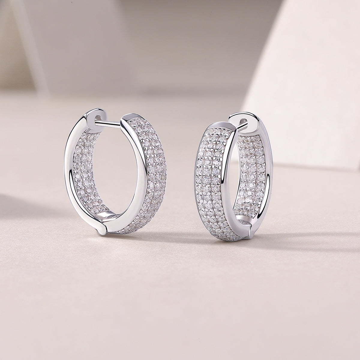 Radiance Band Moissanite Huggie Hoops