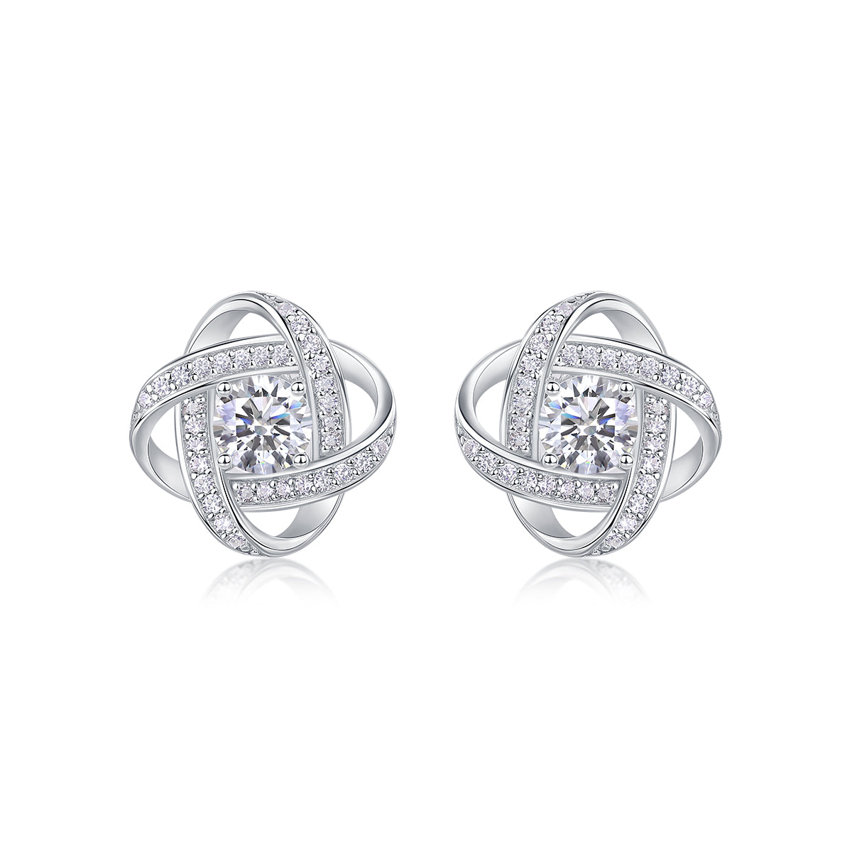 Infinite Weave Moissanite Studs