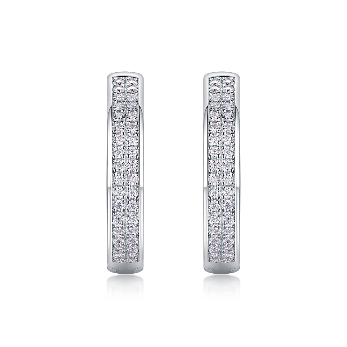 Luminous Pavé Moissanite Hoops