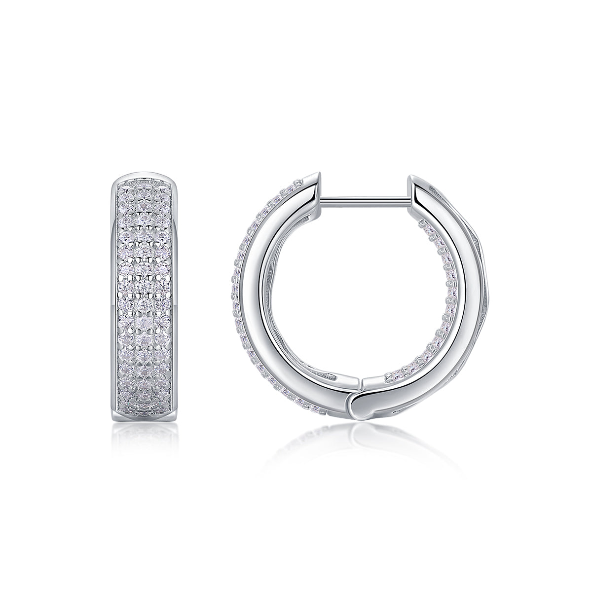 Radiance Band Moissanite Huggie Hoops