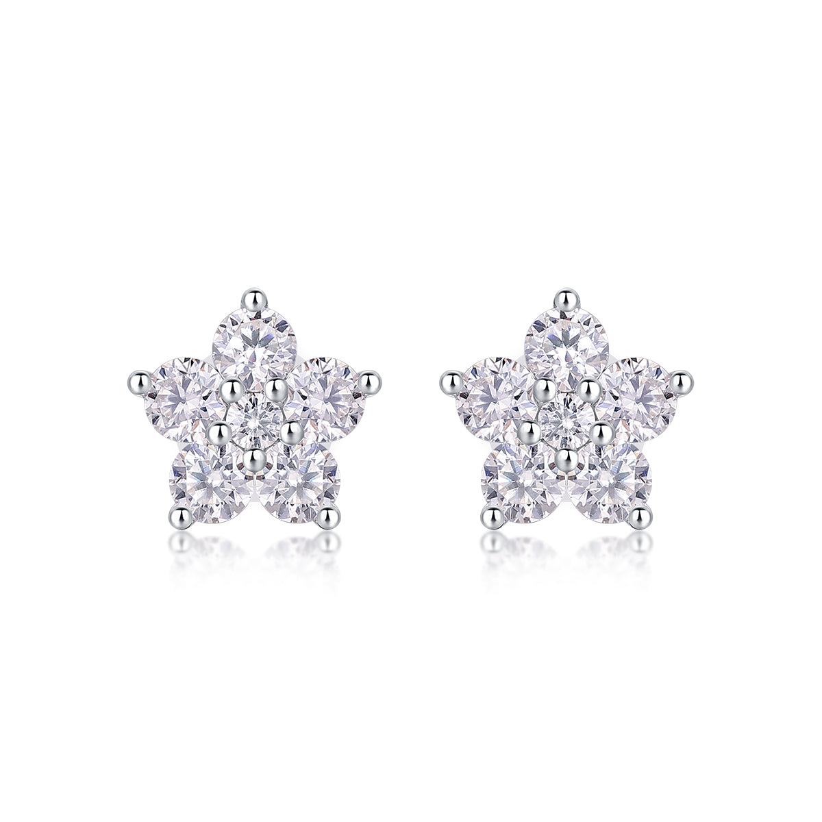 Fivefold Moissanite Studs