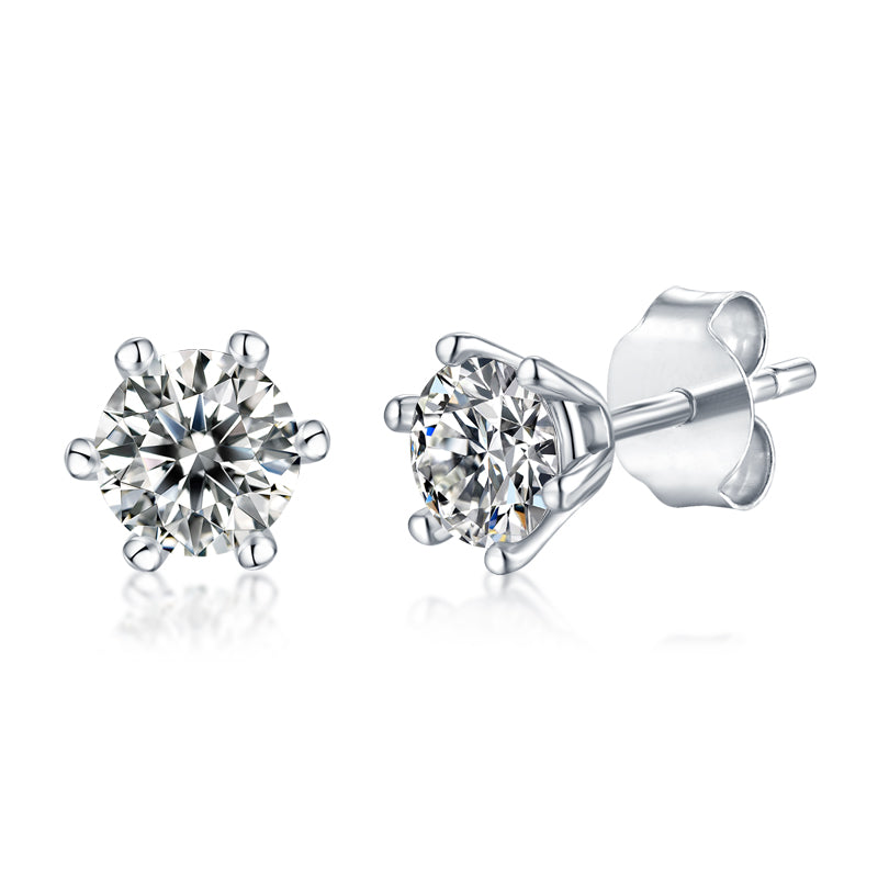 Classic Six-Prong Moissanite Studs