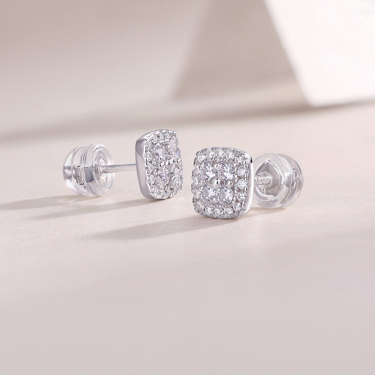 Aura Cushion Moissanite Studs