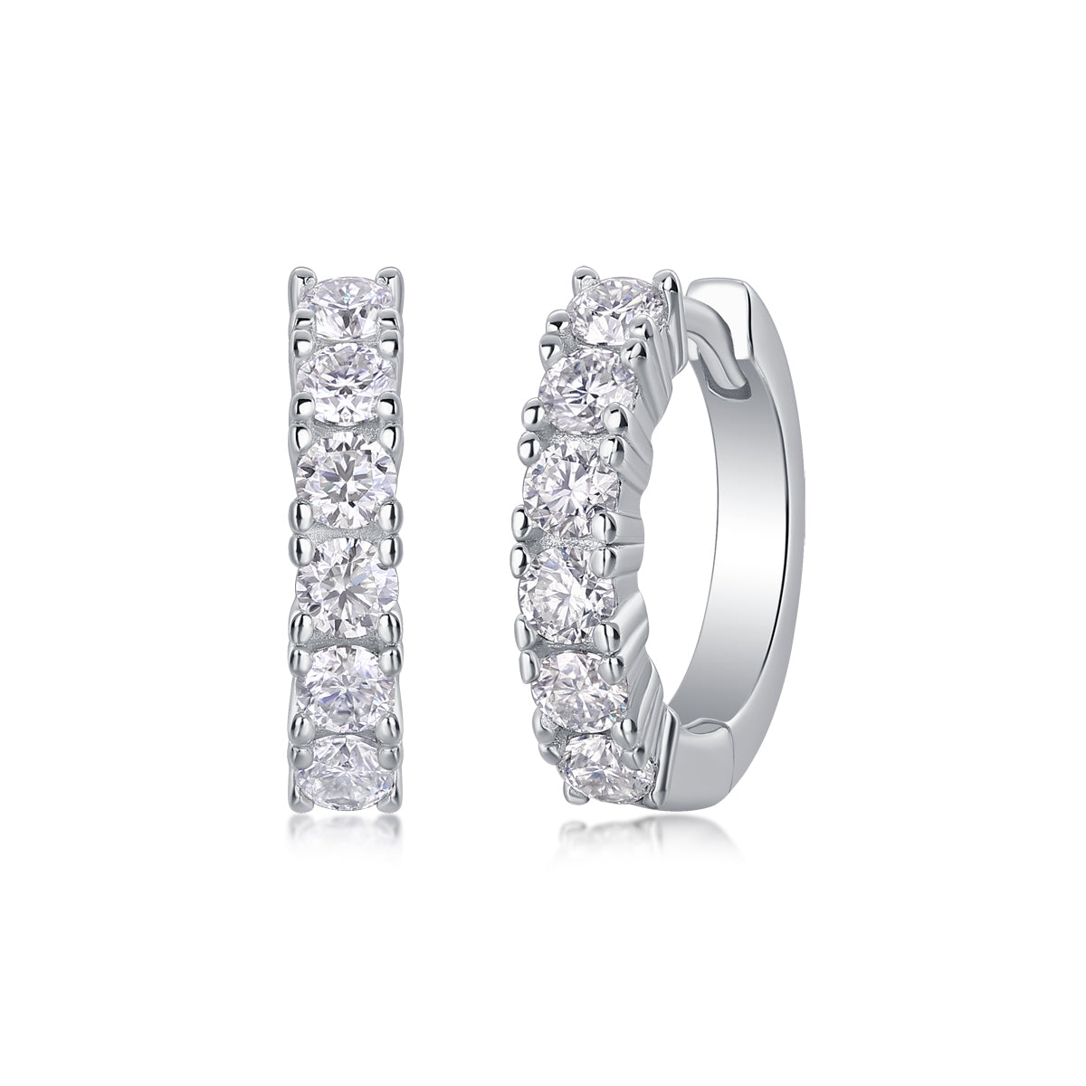 Nova Crest Moissanite Huggie Hoops