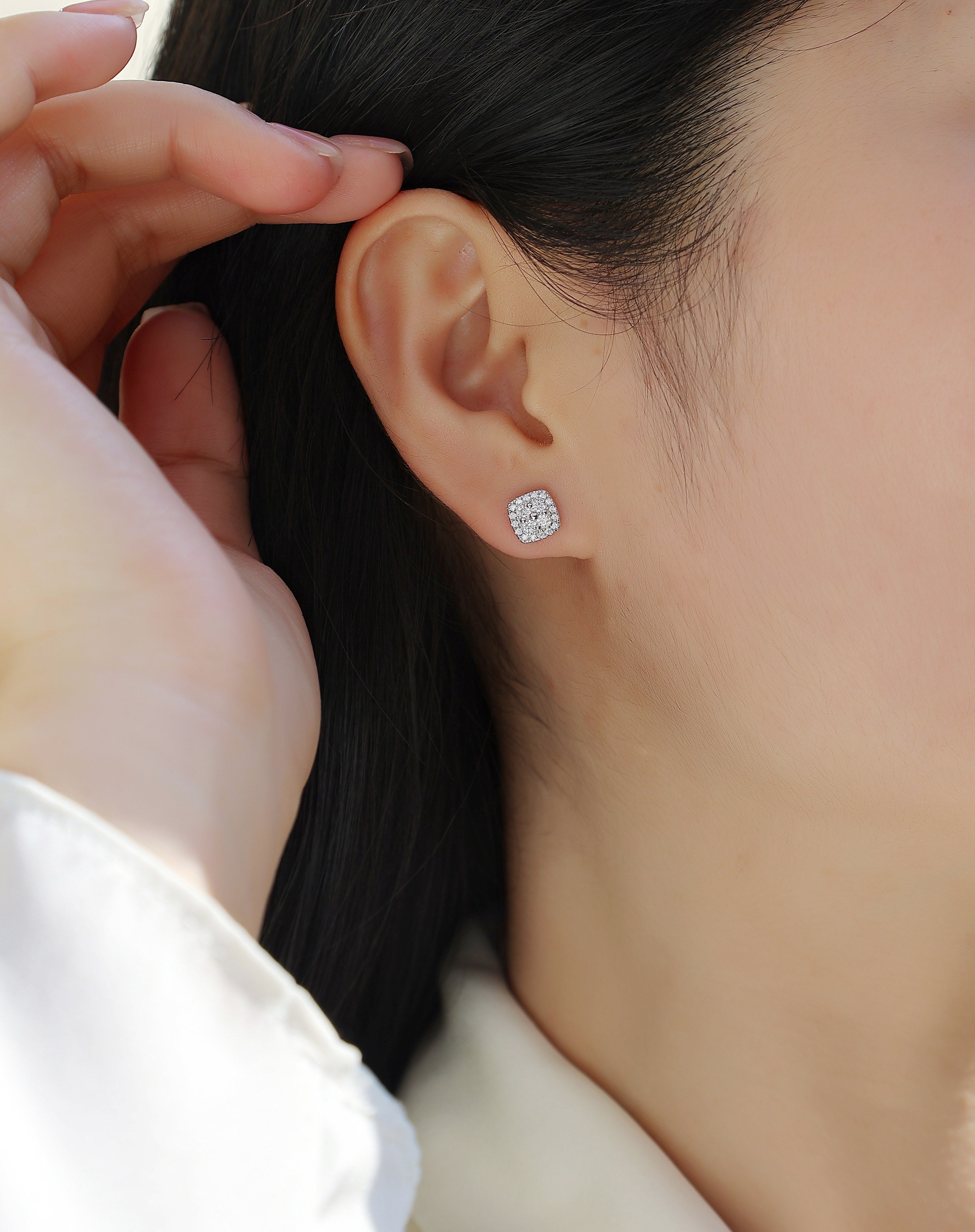 Aura Cushion Moissanite Studs