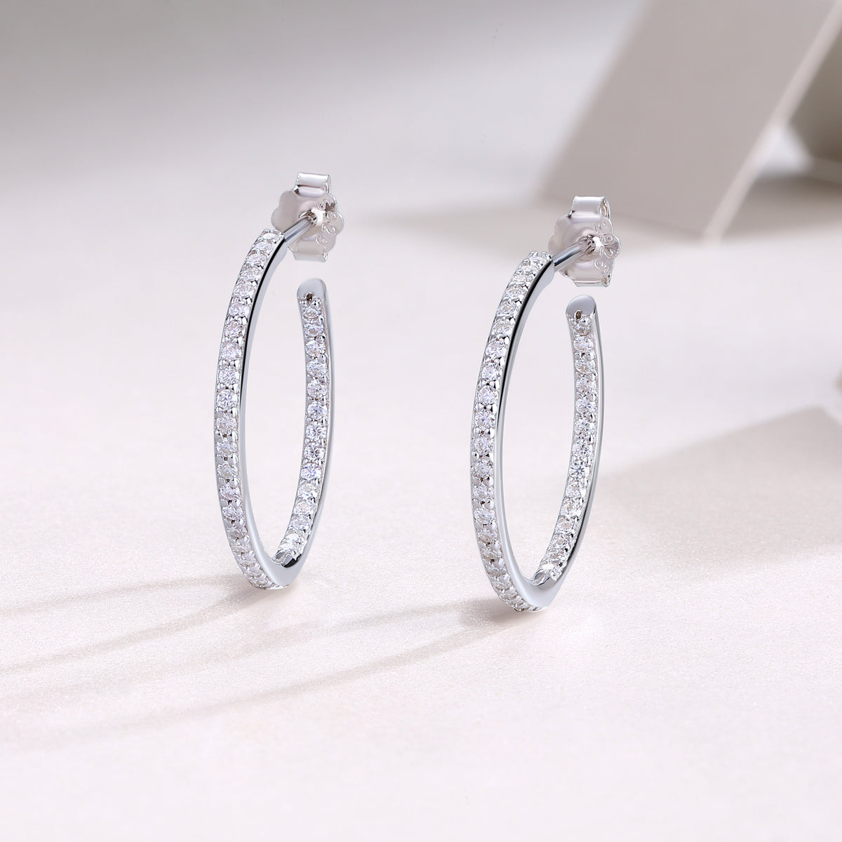 Lunara Pavé Moissanite Hoops